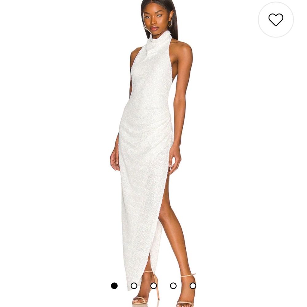 Amanda Uprichard Samba Dress in white sequin